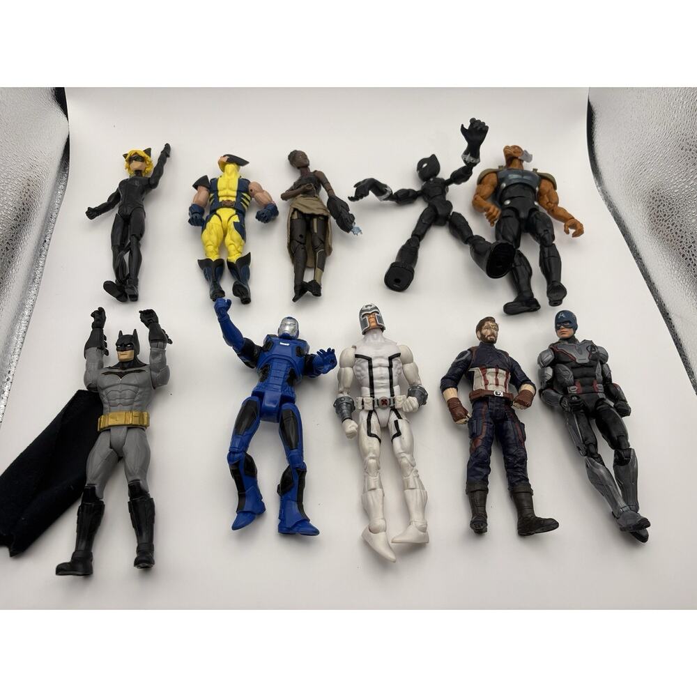 Marvel and DC Super Hero Figures a lot of 10